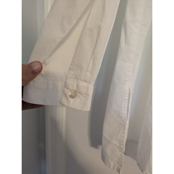 Eileen Fisher Cotton Poplin Shirt M Collared Button-Up Tunic Casual Medium - Picture 6 of 8